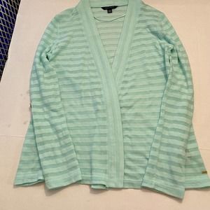 Tommy Hilfiger Womens Open Cardigan Size XXS Striped Lightweight Long Sleeve